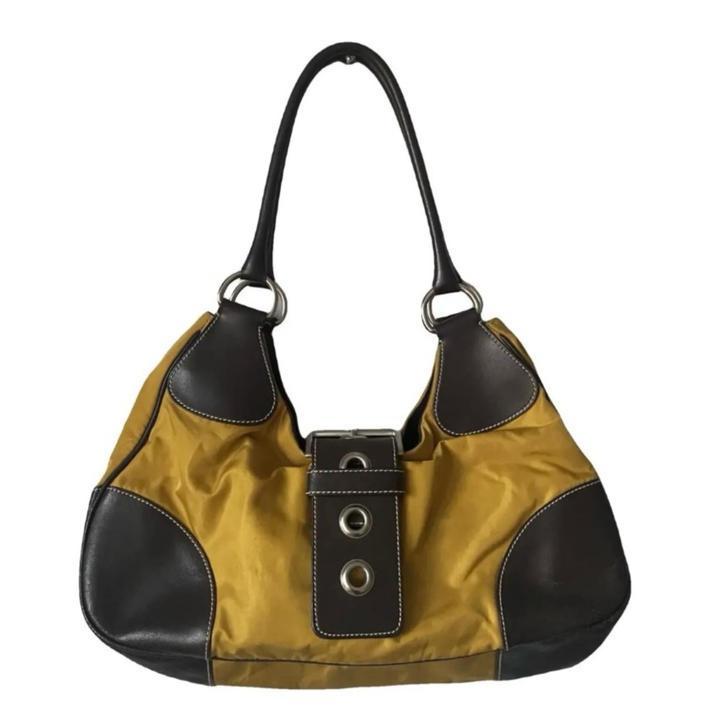 Prada Vitello Trimmed Vessuto Moon Bag